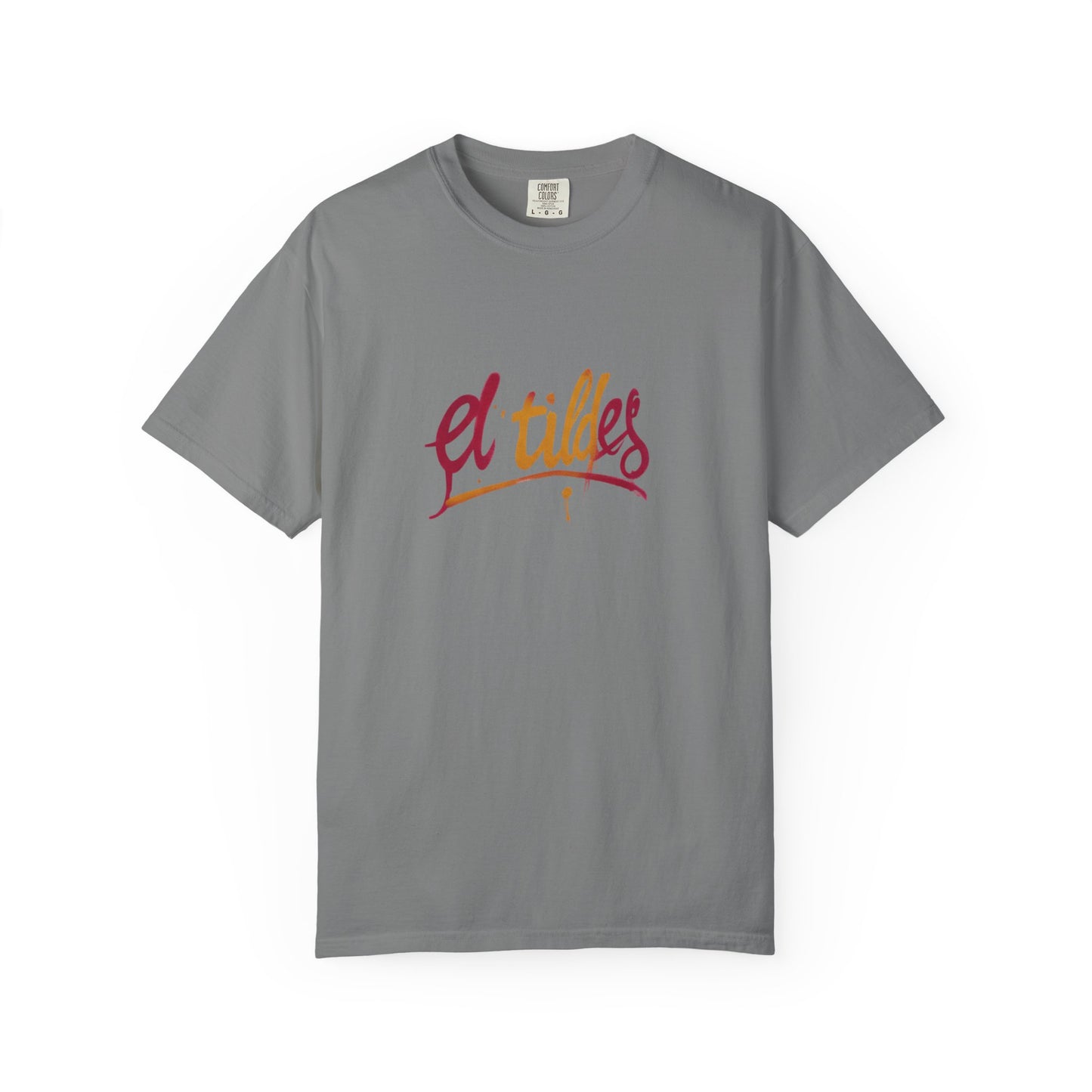 Camiseta colorida teñida con diseño de 'El Tilde', camiseta casual unisex