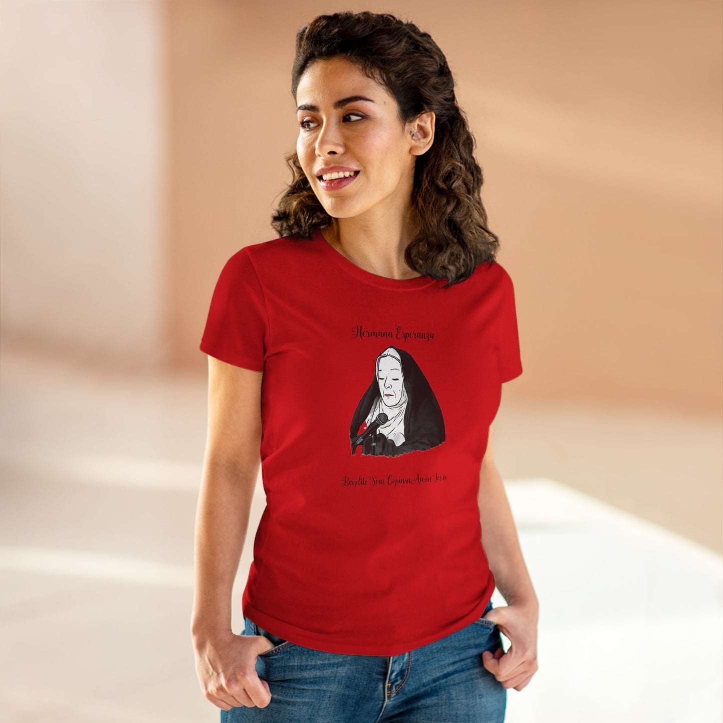 Camiseta para mujer con gráfico de la hermana esperanza estilo vintage