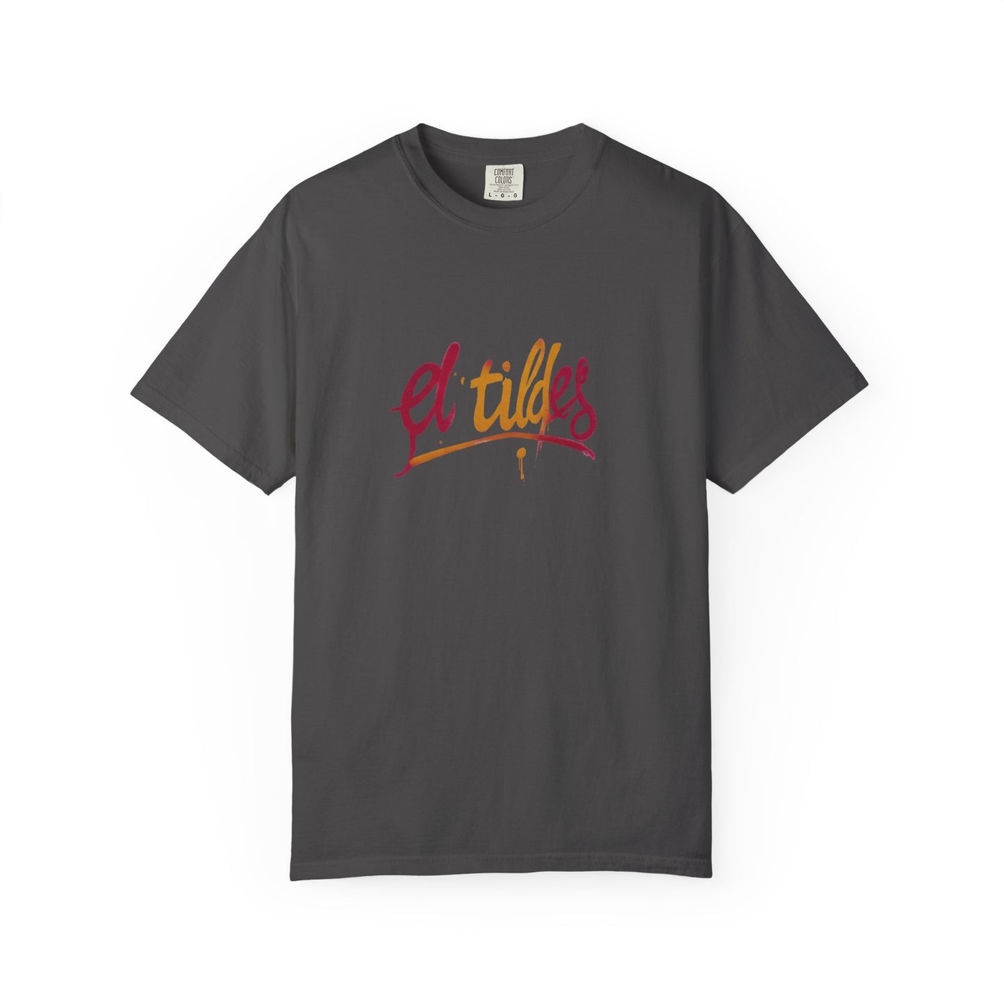 Camiseta colorida teñida con diseño de 'El Tilde', camiseta casual unisex
