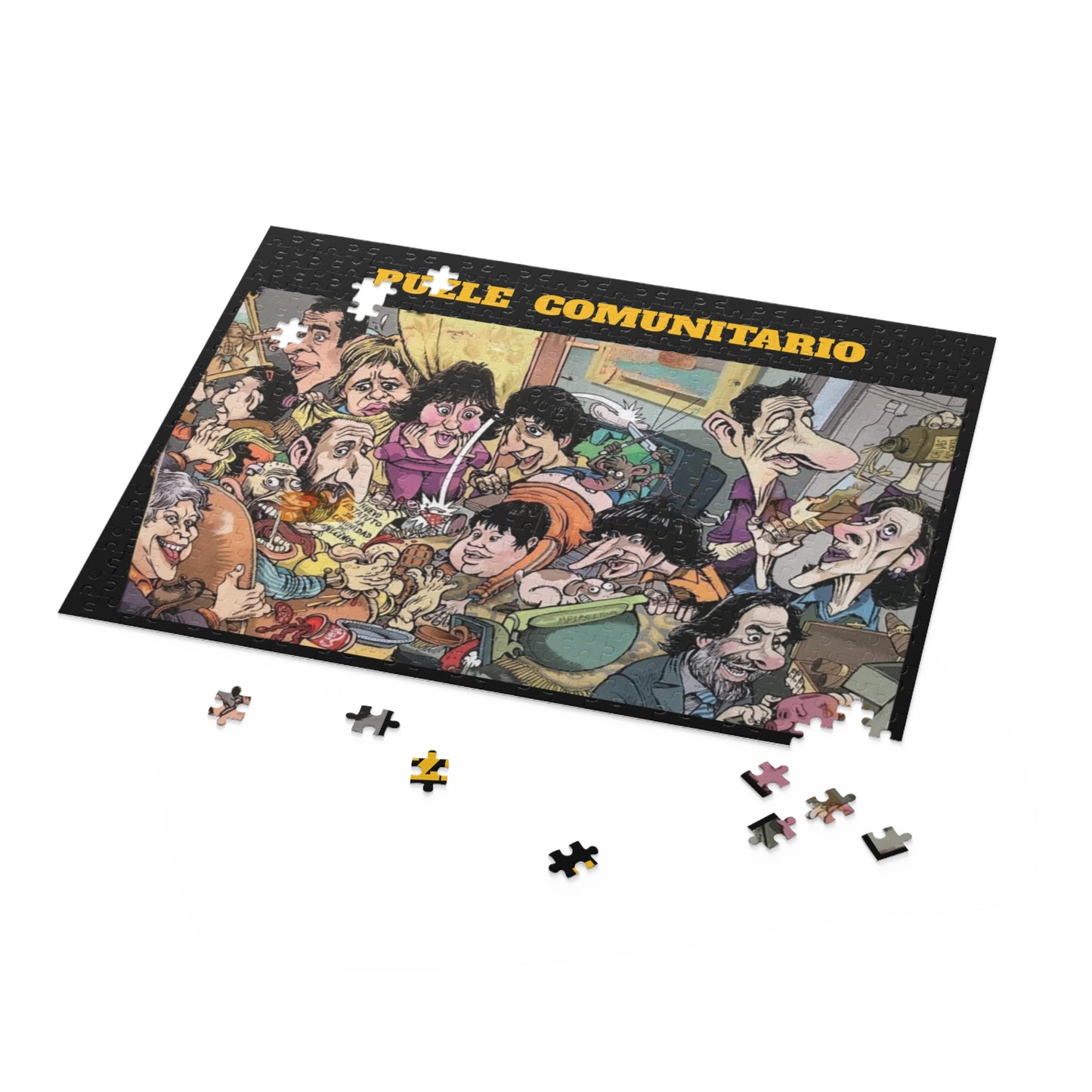 Arte de rompecabezas comunitario: divertido juego familiar de 120, 252 y 500 piezas para reuniones, festividades, regalos y actividades de ocio.