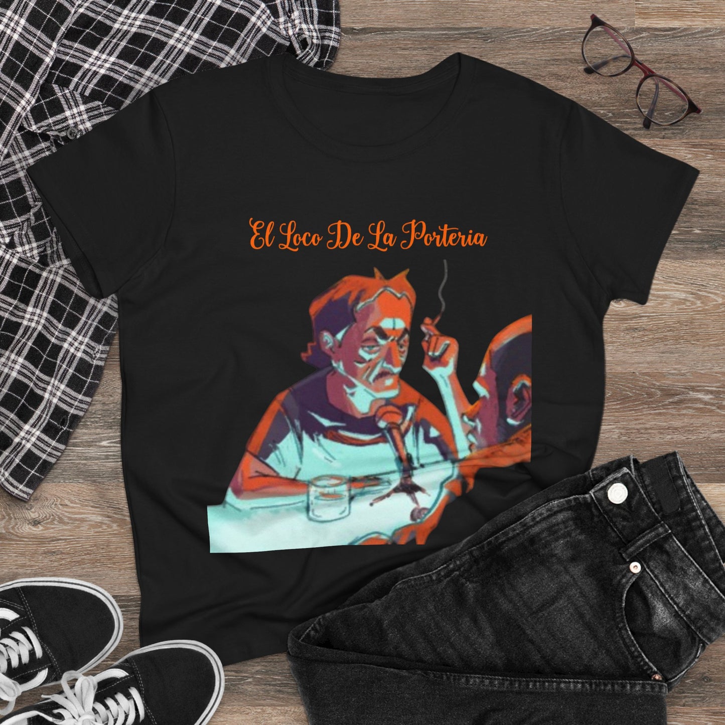 Camiseta gráfica para mujer con diseño de El Loco De La Porteria, estilo vintage