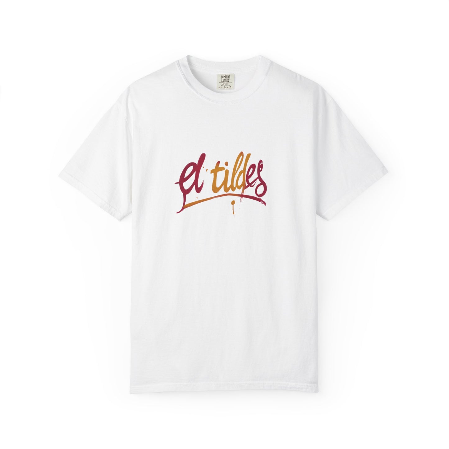 Camiseta colorida teñida con diseño de 'El Tilde', camiseta casual unisex