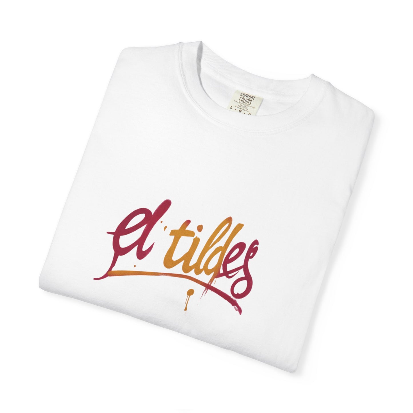 Camiseta colorida teñida con diseño de 'El Tilde', camiseta casual unisex