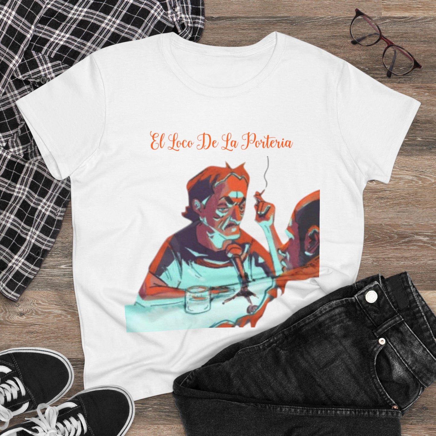 Camiseta gráfica para mujer con diseño de El Loco De La Porteria, estilo vintage