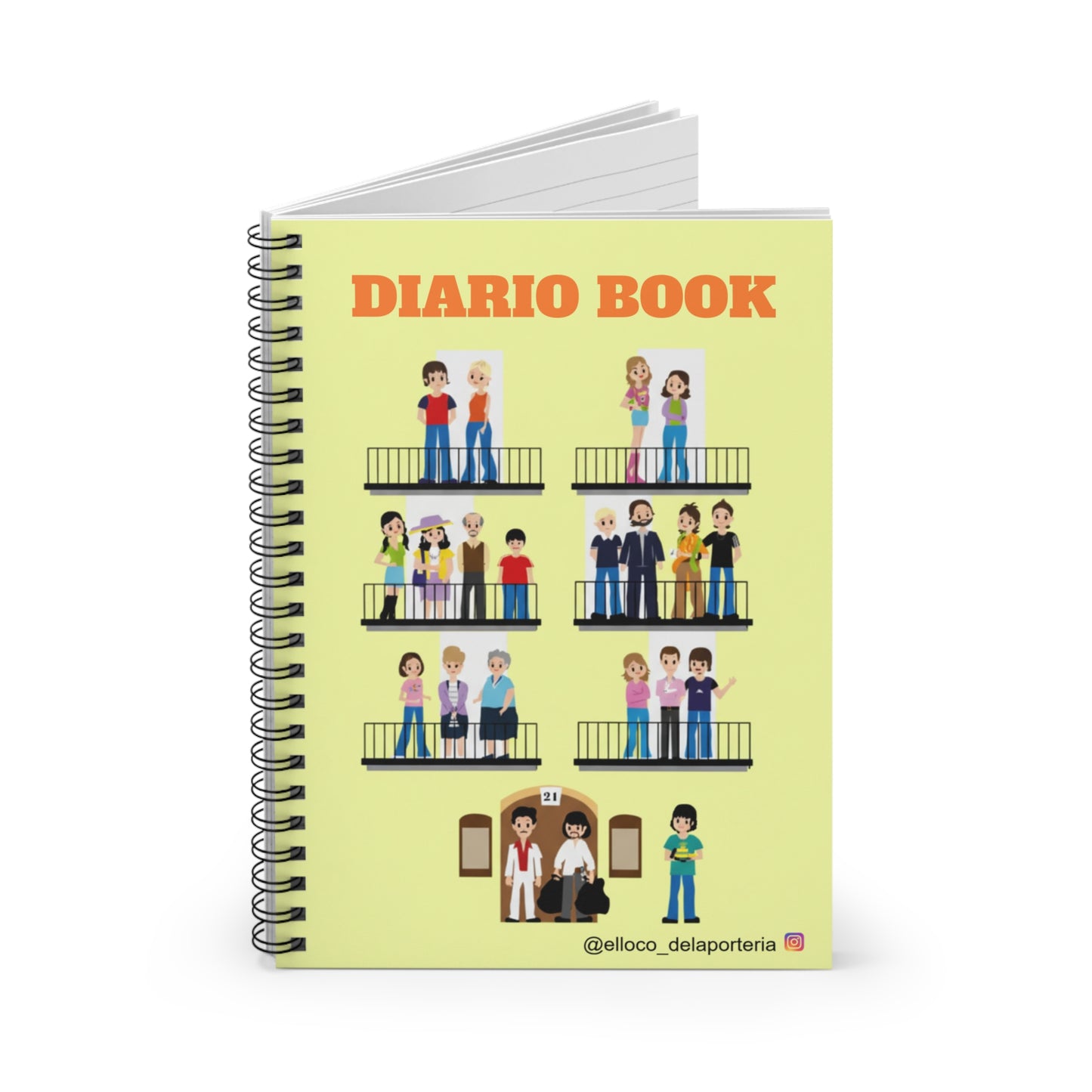Cuaderno espiral: diario Personalizado con personajes de la Serie Aqui no hay quien viva