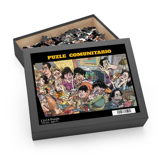 Arte de rompecabezas comunitario: divertido juego familiar de 120, 252 y 500 piezas para reuniones, festividades, regalos y actividades de ocio.