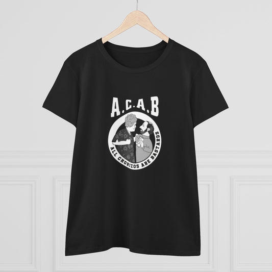 Camiseta de algodón de peso medio para mujer "todos los chorizos son unos bastardos. estilo vintage