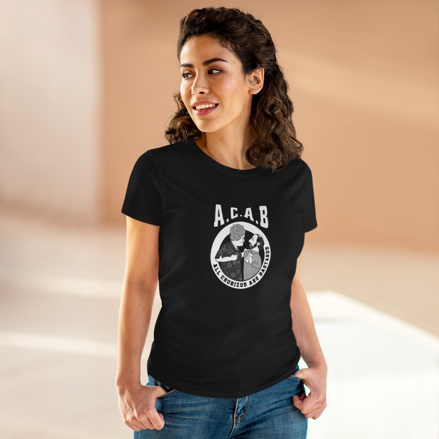 Camiseta de algodón de peso medio para mujer "todos los chorizos son unos bastardos. estilo vintage