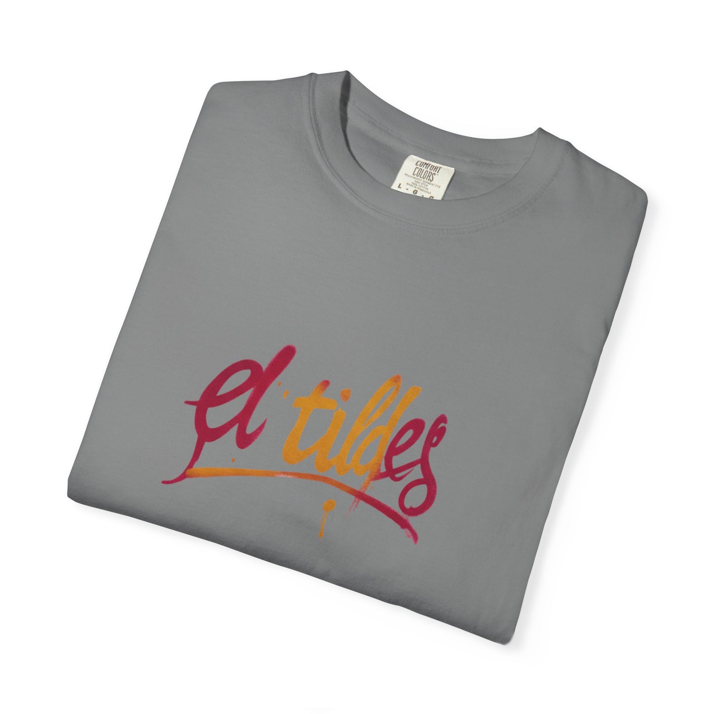 Camiseta colorida teñida con diseño de 'El Tilde', camiseta casual unisex