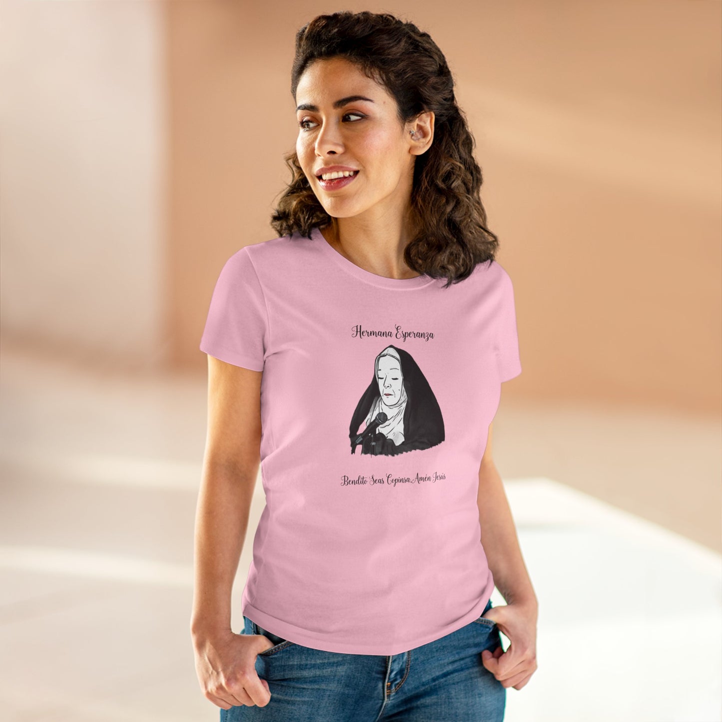Camiseta para mujer con gráfico de la hermana esperanza estilo vintage