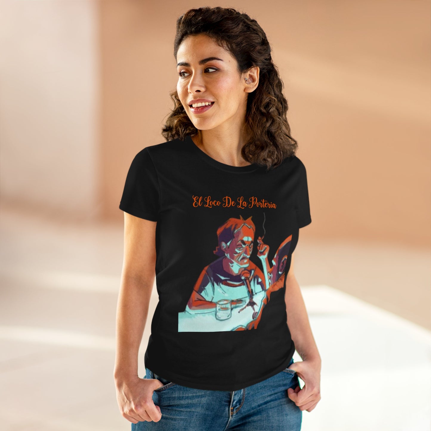 Camiseta gráfica para mujer con diseño de El Loco De La Porteria, estilo vintage