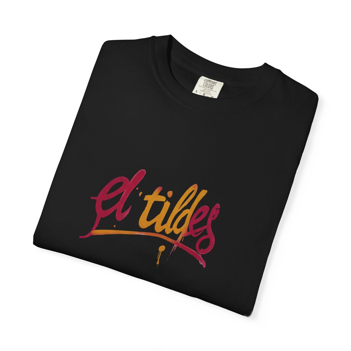 Camiseta colorida teñida con diseño de 'El Tilde', camiseta casual unisex
