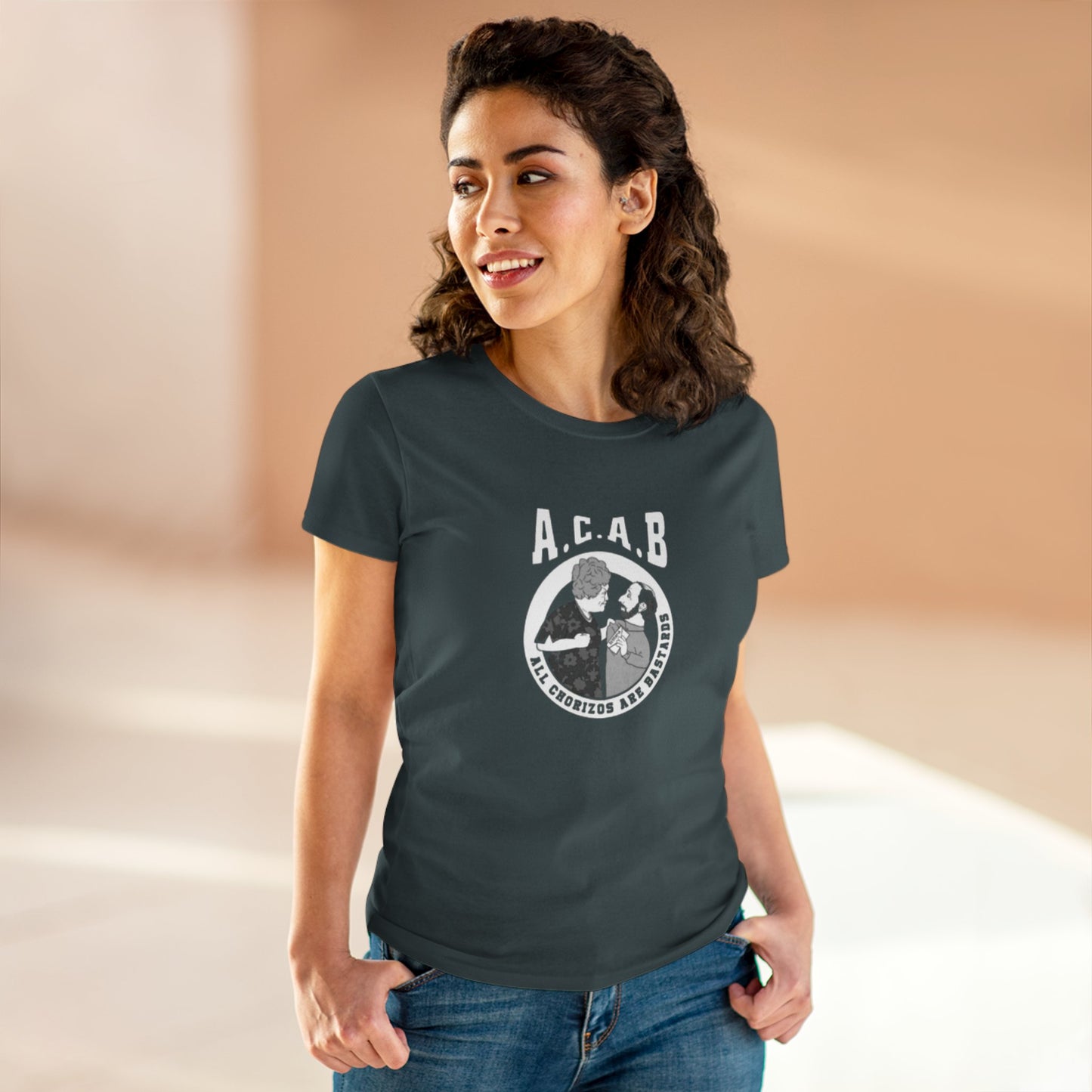 Camiseta de algodón de peso medio para mujer "todos los chorizos son unos bastardos. estilo vintage