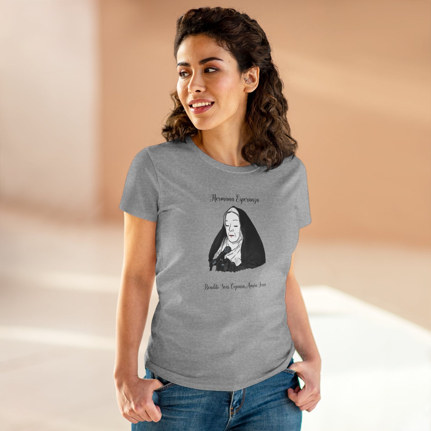 Camiseta para mujer con gráfico de la hermana esperanza estilo vintage