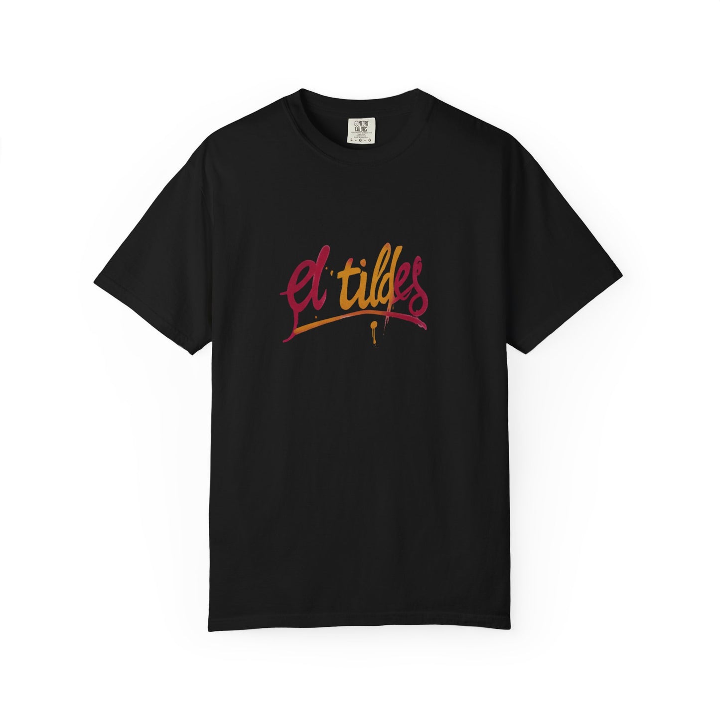 Camiseta colorida teñida con diseño de 'El Tilde', camiseta casual unisex
