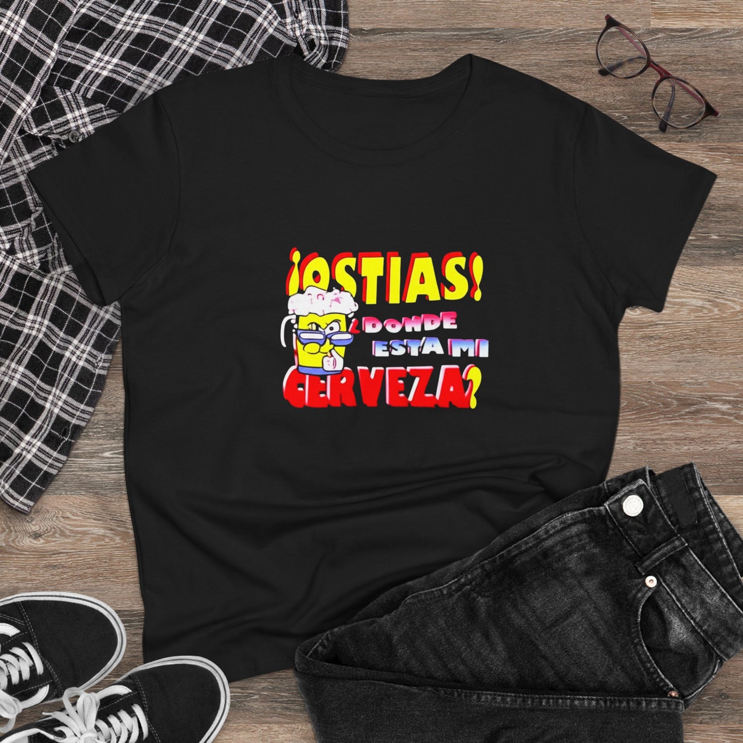 Camiseta gráfica divertida, Con frase de Vicente de la que se avecina "Ostias Donde Esta Mi Cerveza"