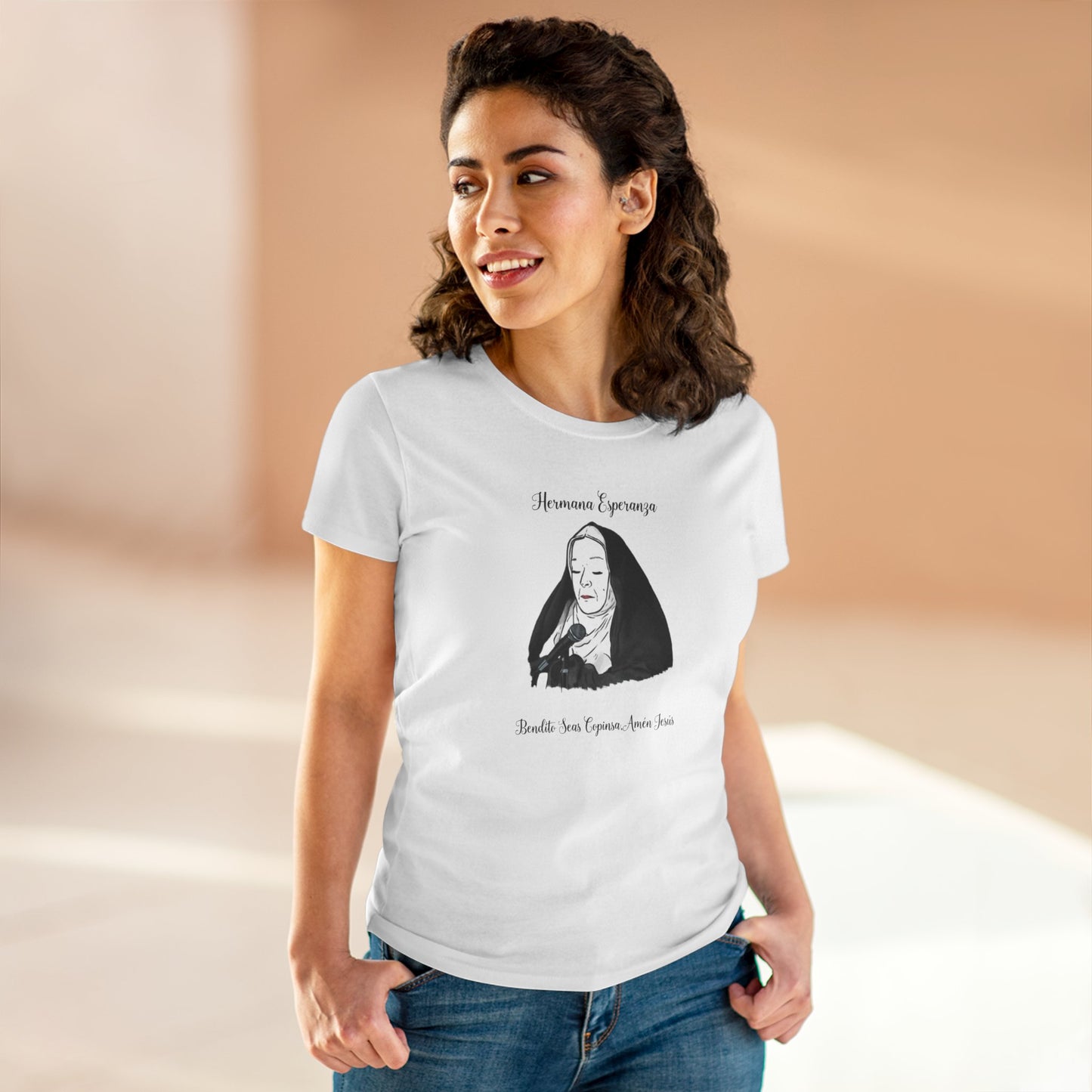 Camiseta para mujer con gráfico de la hermana esperanza estilo vintage
