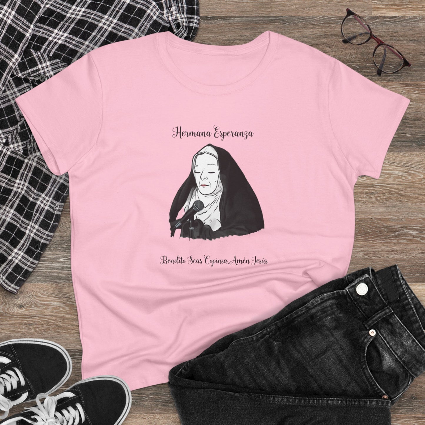 Camiseta para mujer con gráfico de la hermana esperanza estilo vintage