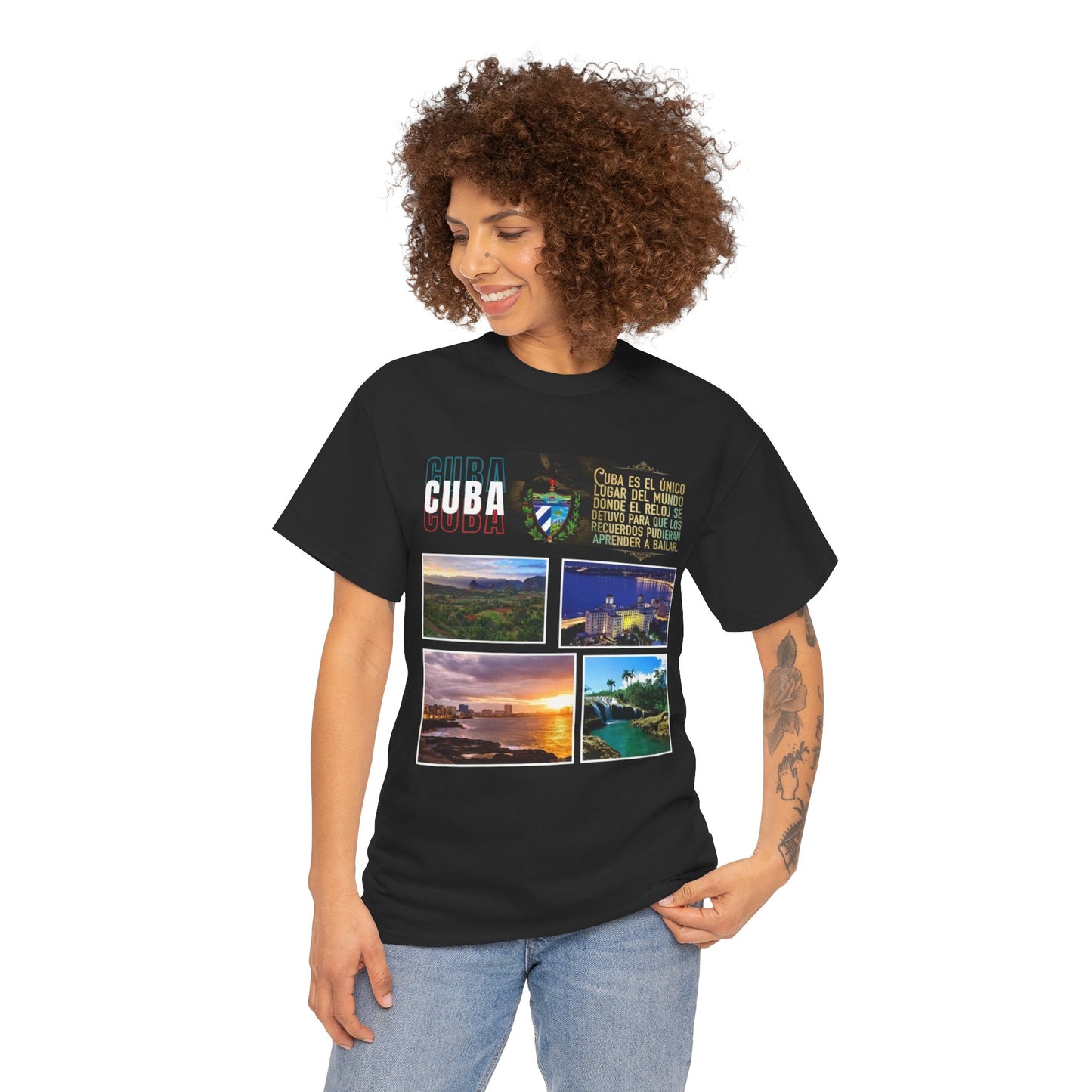 Cuba Vintage Collage Tee — Camiseta unisex estilo Vintage
