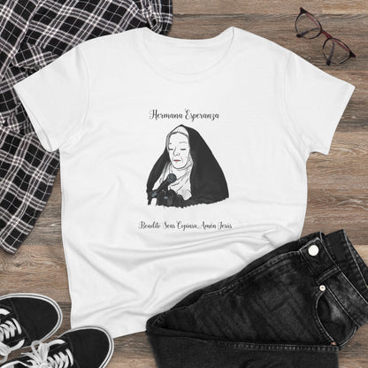 Camiseta para mujer con gráfico de la hermana esperanza estilo vintage