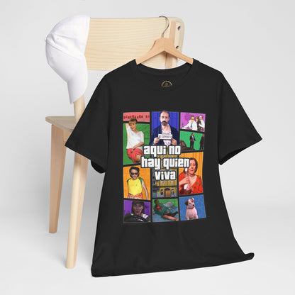 Camiseta Gamer Unisex Aquí no hay quien viva estilo Vintage