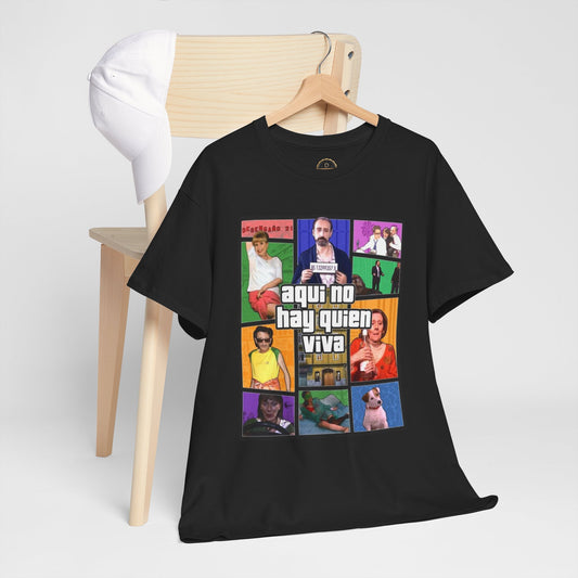 Camiseta Gamer Unisex Aquí no hay quien viva estilo Vintage